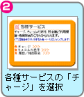 2.各種サービスの「チャージ」を選択